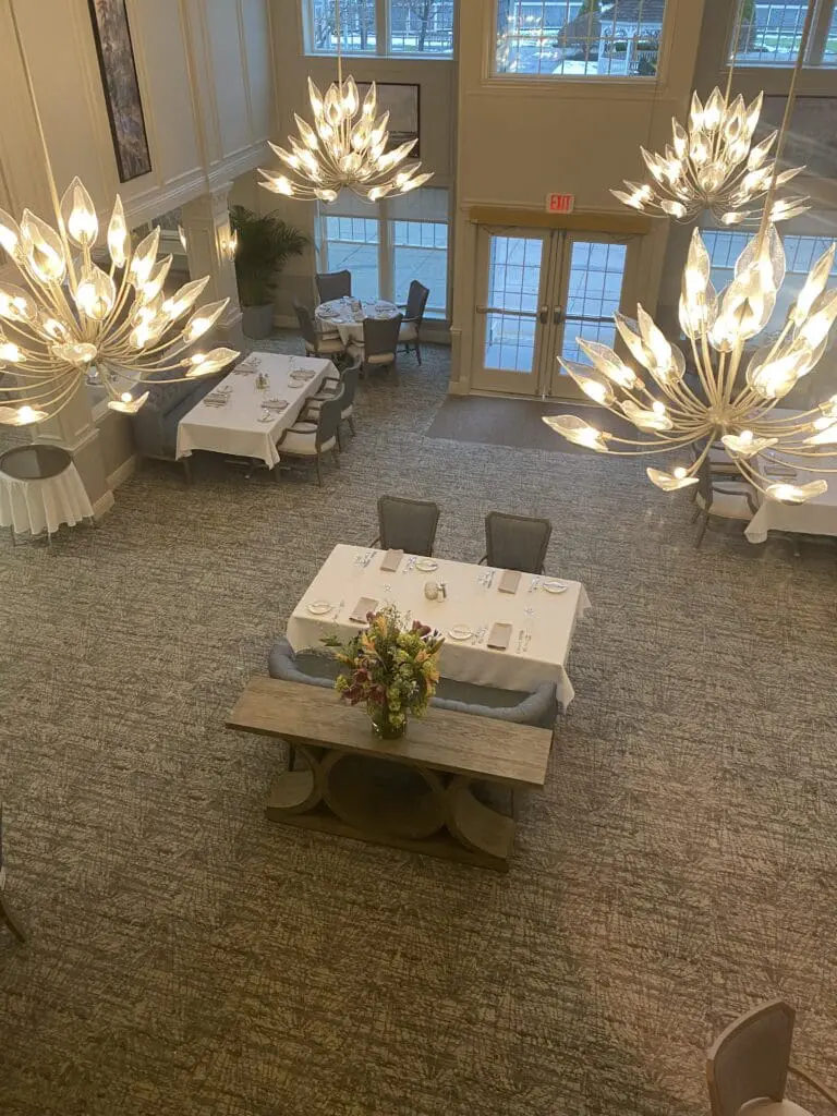 The newly renovated Dining Room at The Village at Duxbury