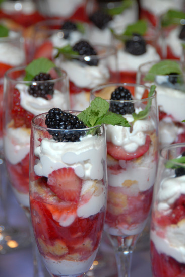 Glasses filled with fruit parfaits