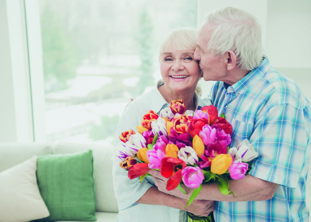 couple with flowers
