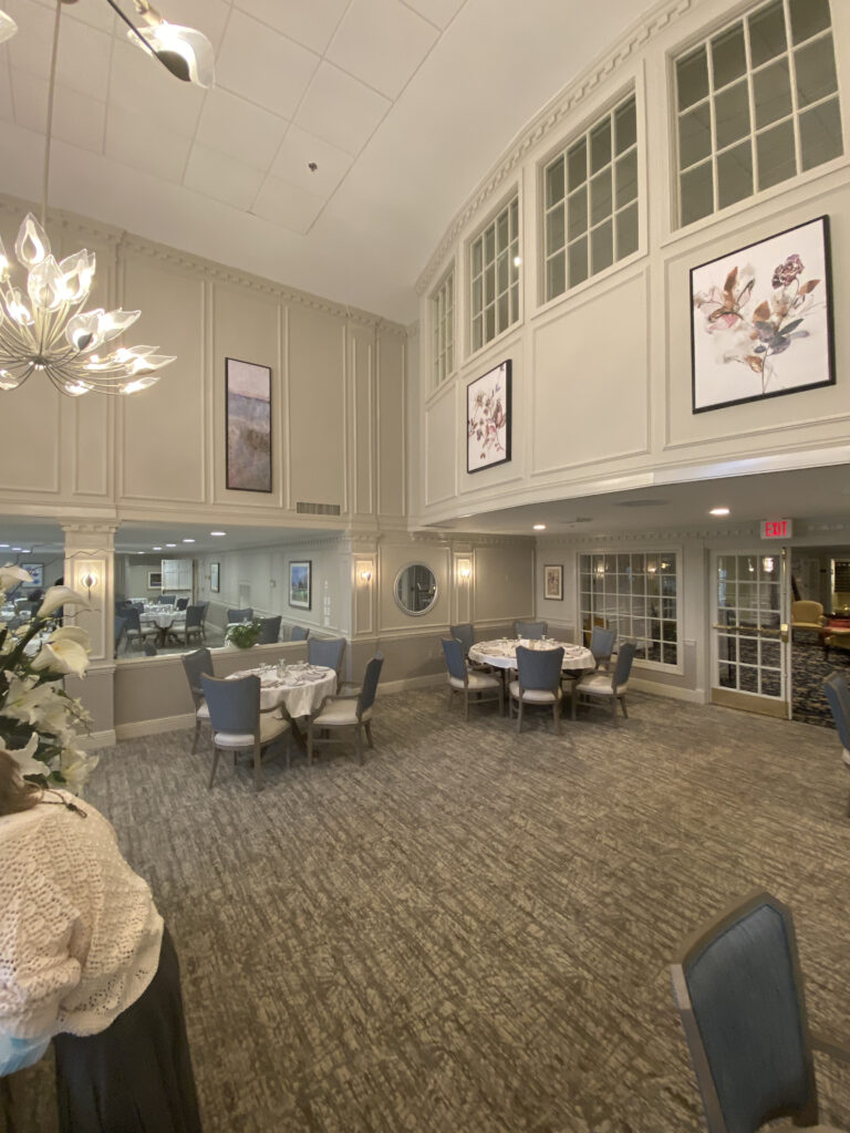 The newly renovated Dining Room at The Village at Duxbury