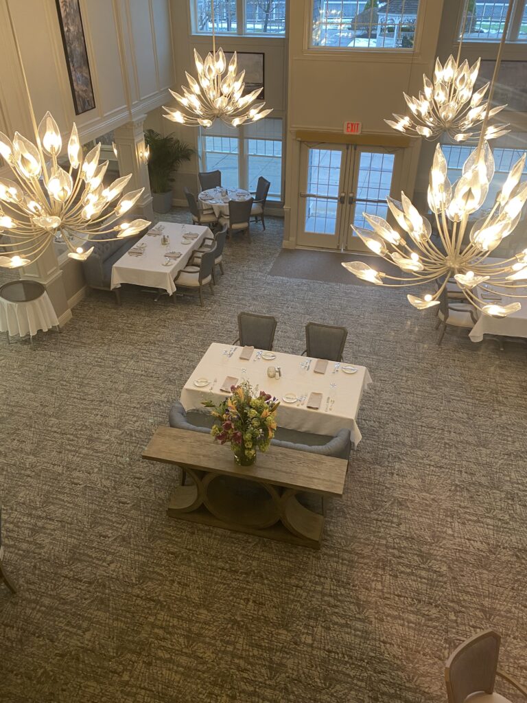 The newly renovated Dining Room at The Village at Duxbury