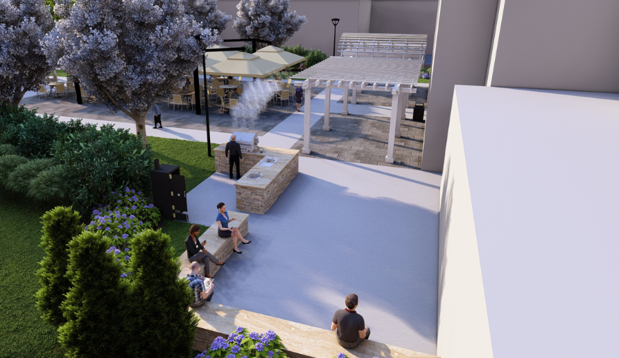 New Village at Duxbury Patio Rendering 2025